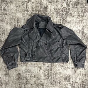 Vegan Leather Crop Jacket